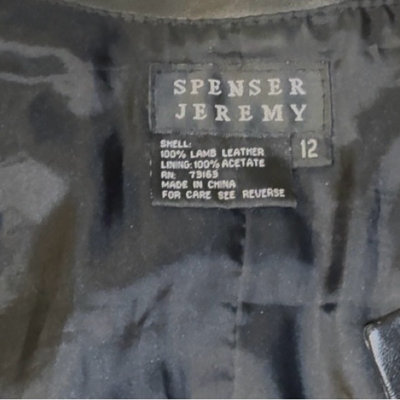 Spenser Jeremy 100% Lamb leather blk jacket, 12, NWOT. - Picture 7 of 11